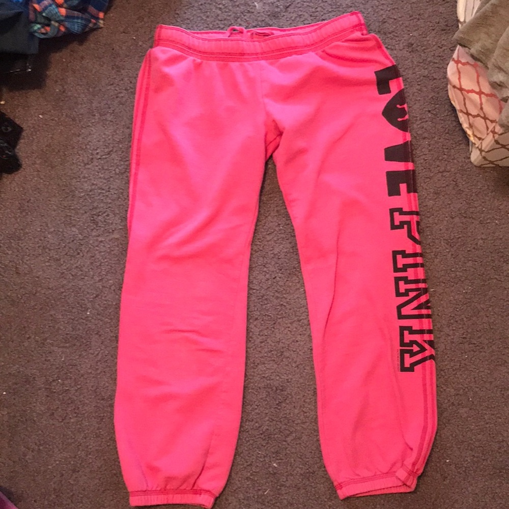 Cropped/ Fitted Ankle Pink sweatpants